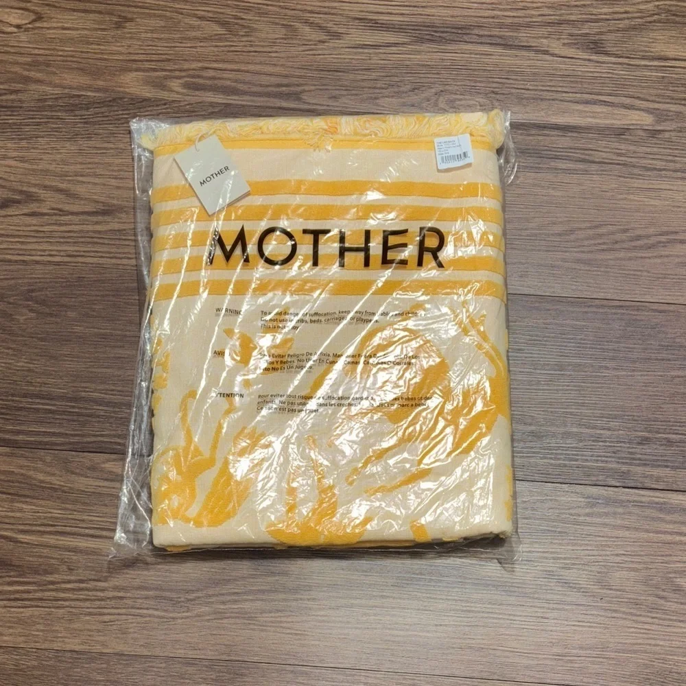 MOTHER The Laid Back Beach Towel Yellow Fawn Patrol XL 100% Cotton NWT